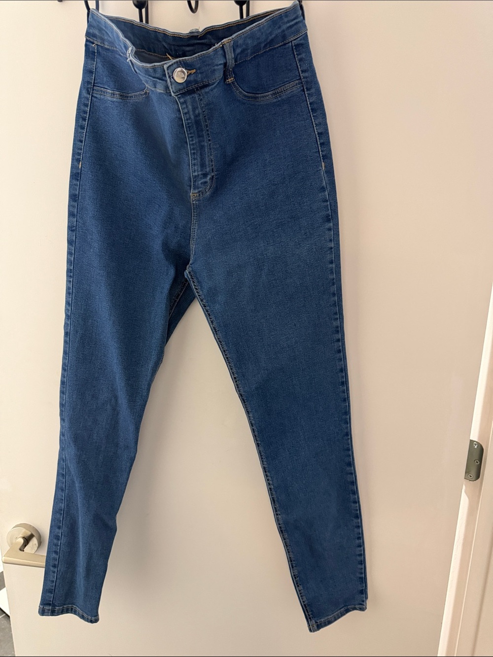 Zara High-Waisted Dark Blue Stretch Jeans